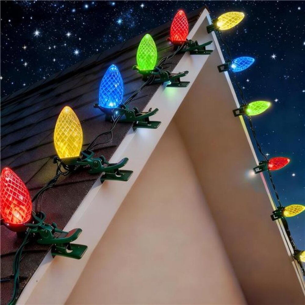 Dazzle Bright C9 Christmas String Lights, 100 LED 66 FT Waterproofβ Connectable